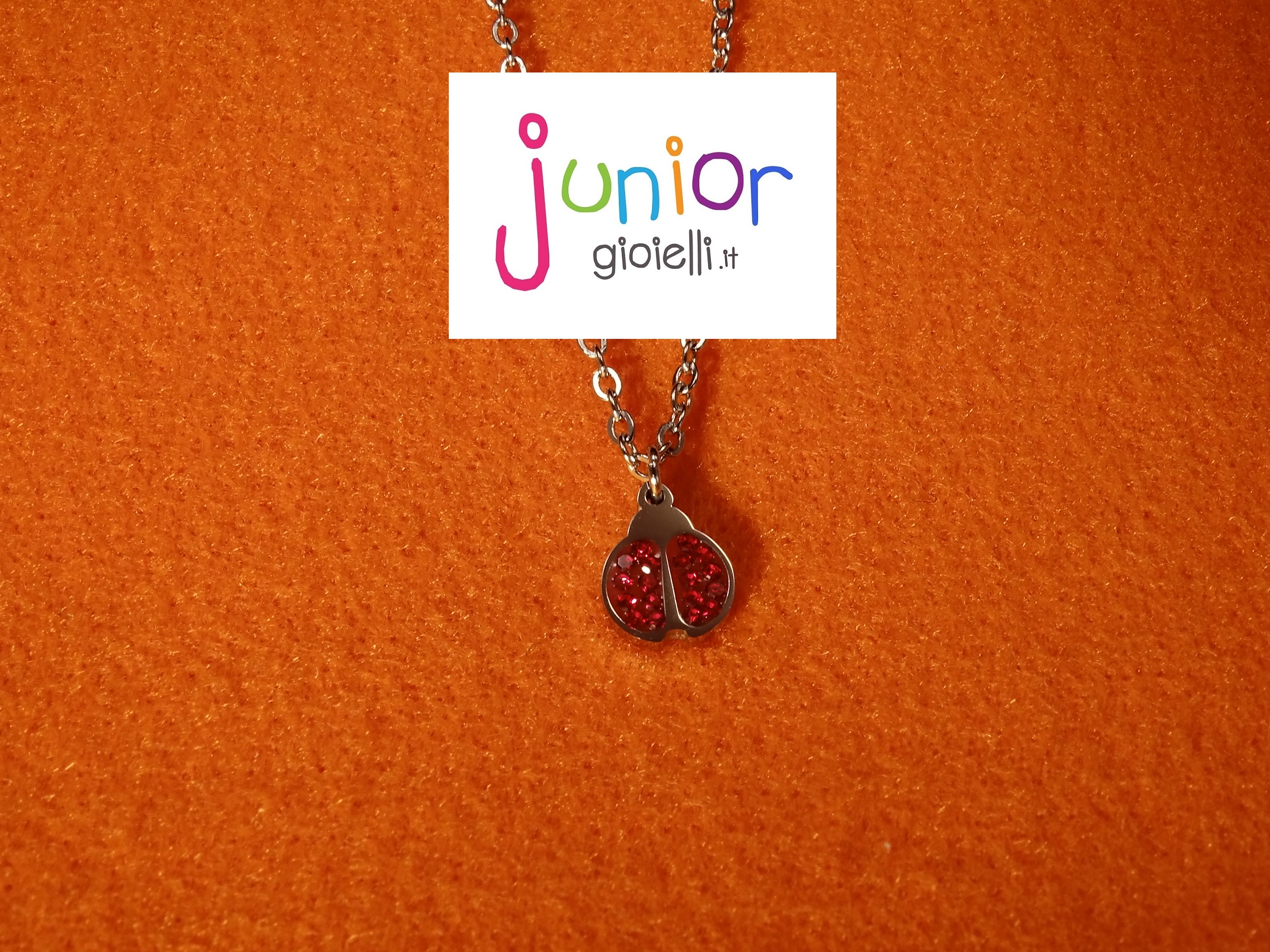 Collana acciaio COCCINELLA ZIRCONI ROSSI - Junior Gioielli Torino Coccinella Rossa - Junior Gioielli Torino