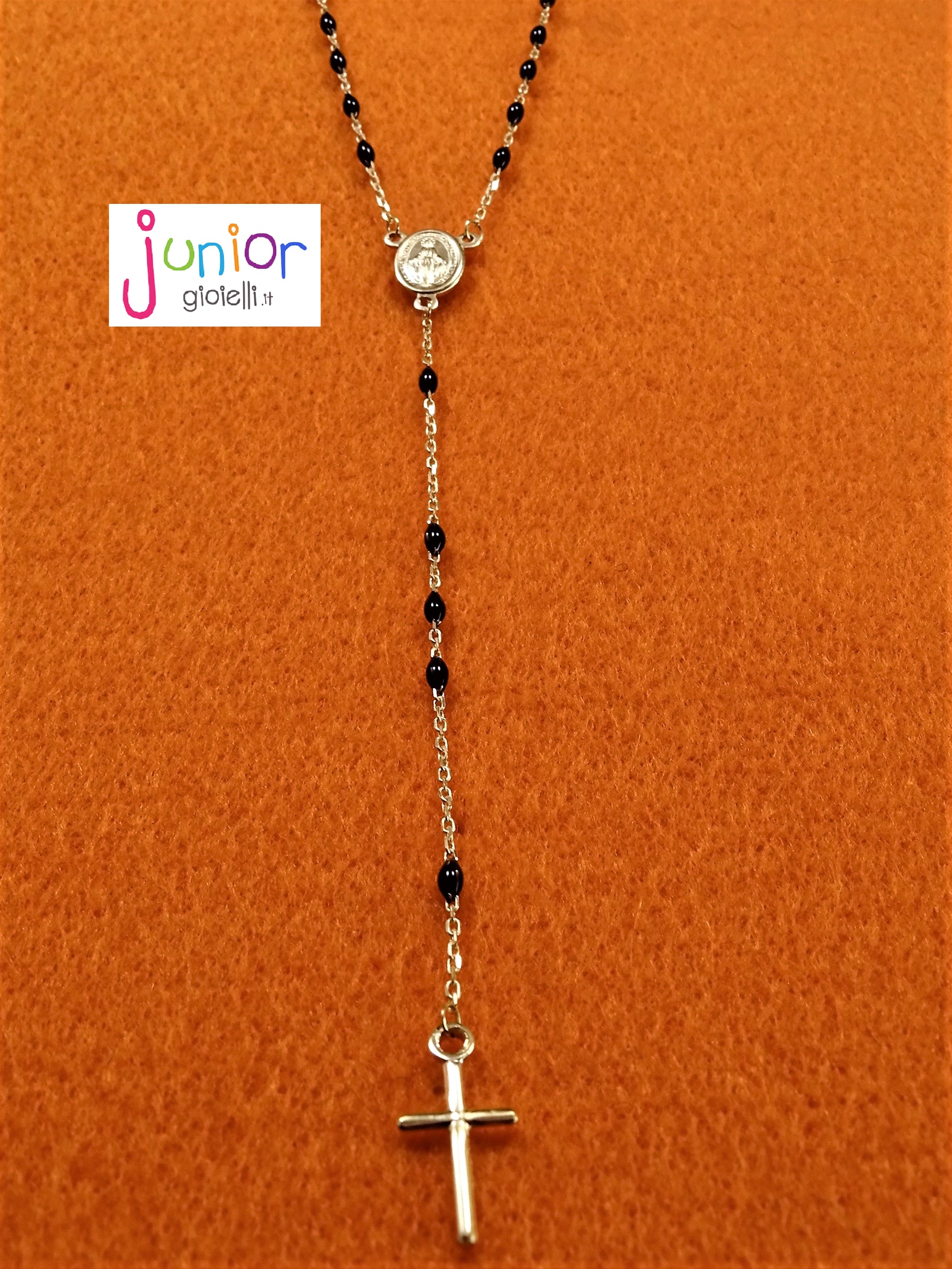 Rosario Classico in Oro e Smalto nero - Junior Gioielli Torino Rosario Classico in Oro e Smalto nero - Junior Gioielli Torino